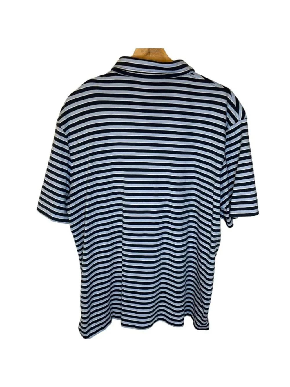 Polo Ralph Lauren Striped Polo Golf Shirt Blue L Embroidered Pony Logo Soft